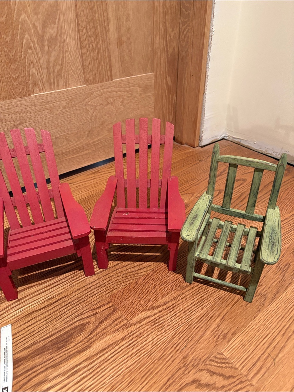 Decorative Mini Adirondack and Chairs Set - Red and Green
